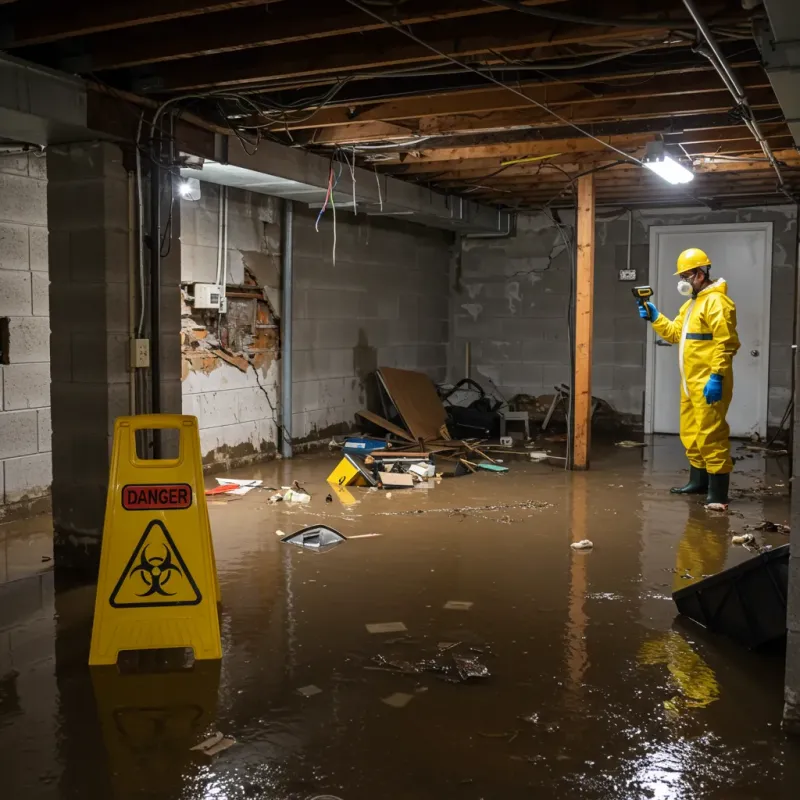 Flooded Basement Electrical Hazard in Taylor, TX Property