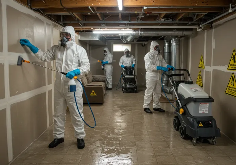 Basement Moisture Removal and Structural Drying process in Taylor, TX